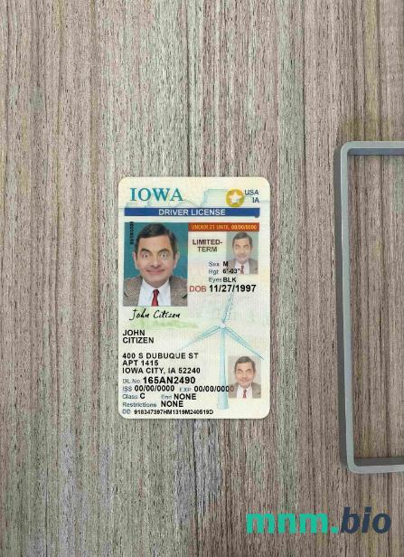 USA Iowa prawo jazdy poniżej 21 lat photolook, w pełni edytowalny